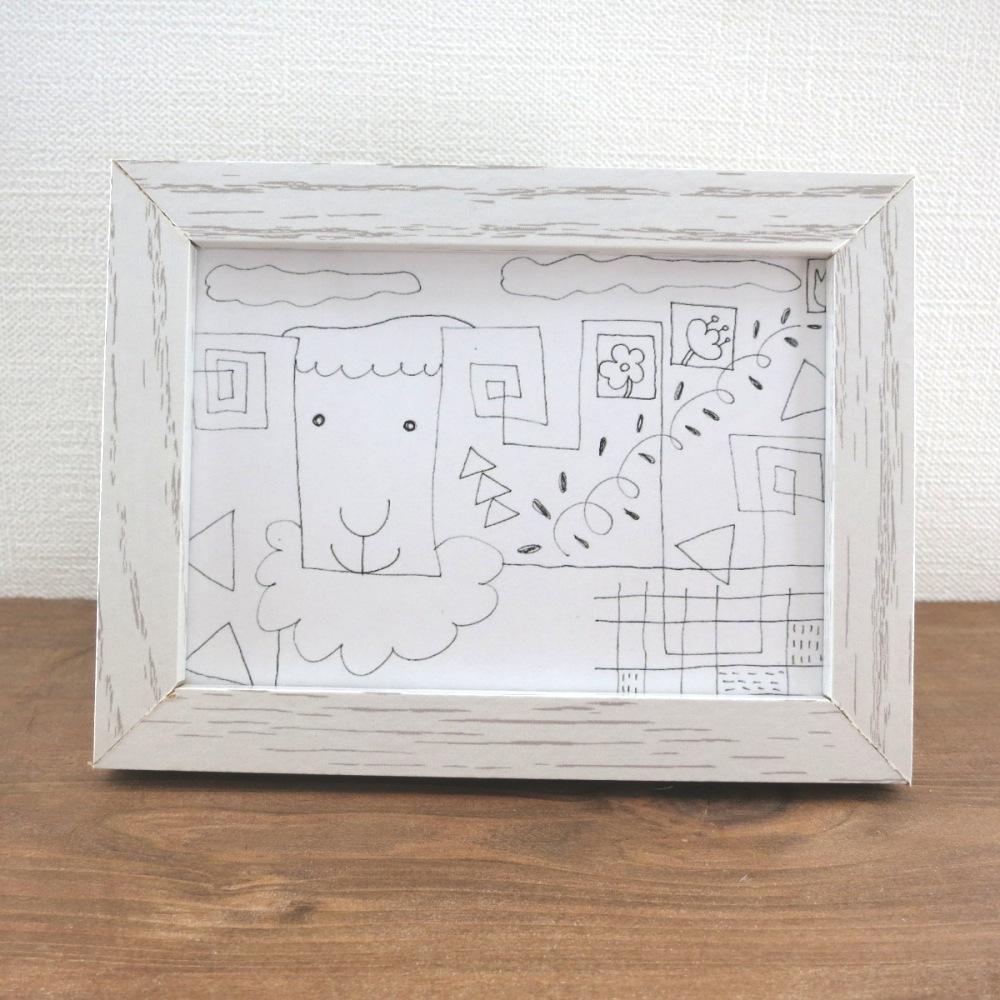 【ポスター】のんびり羊さんと花の絵①　インテリア　アート　ミニアート　パネル　絵画　サイズ変更可1枚目の画像